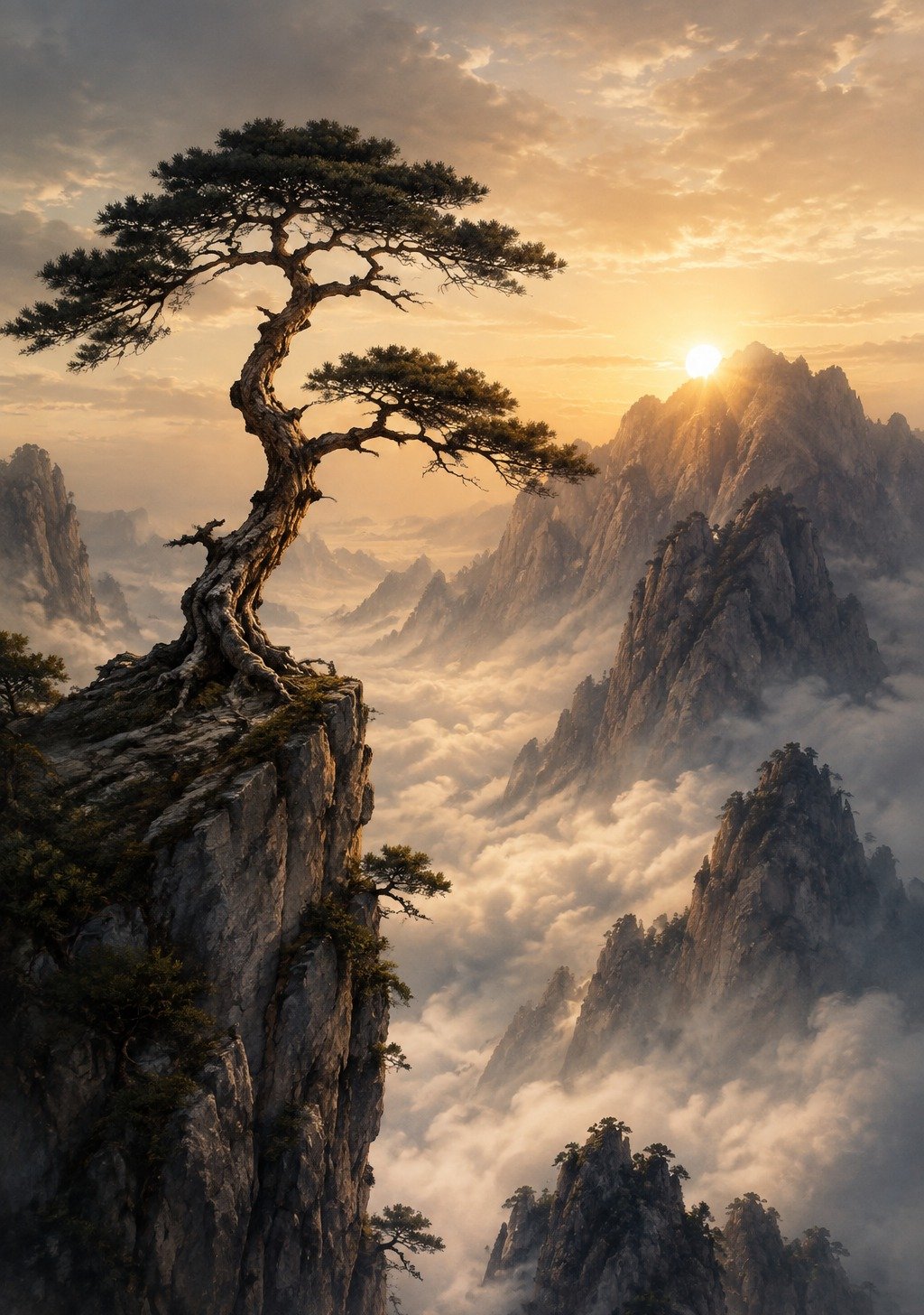 Mountain Ridge at Sunrise with Golden Light Breaking Through – New Day Wallpaper