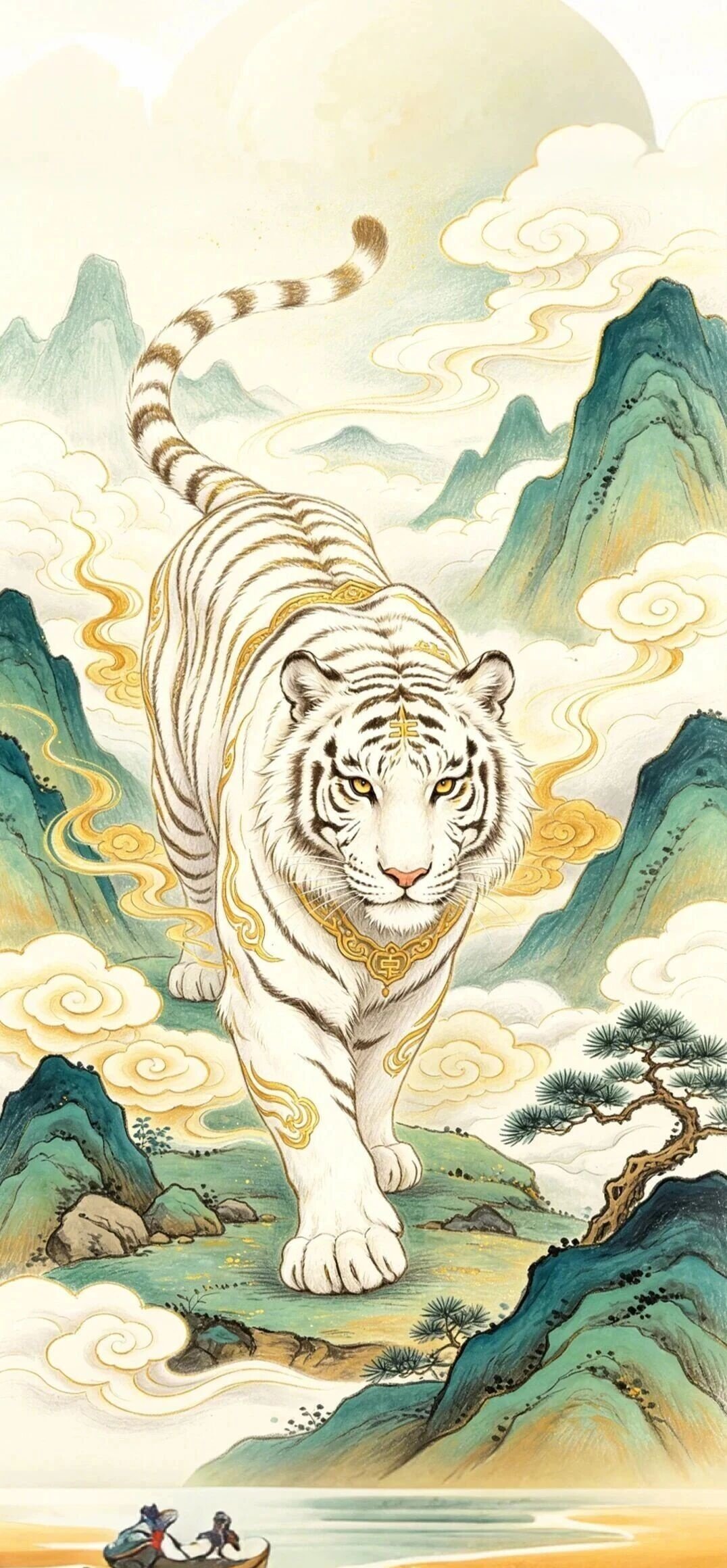 Chinese White Tiger Spirit Good Luck Wallpaper – Decisive Courage