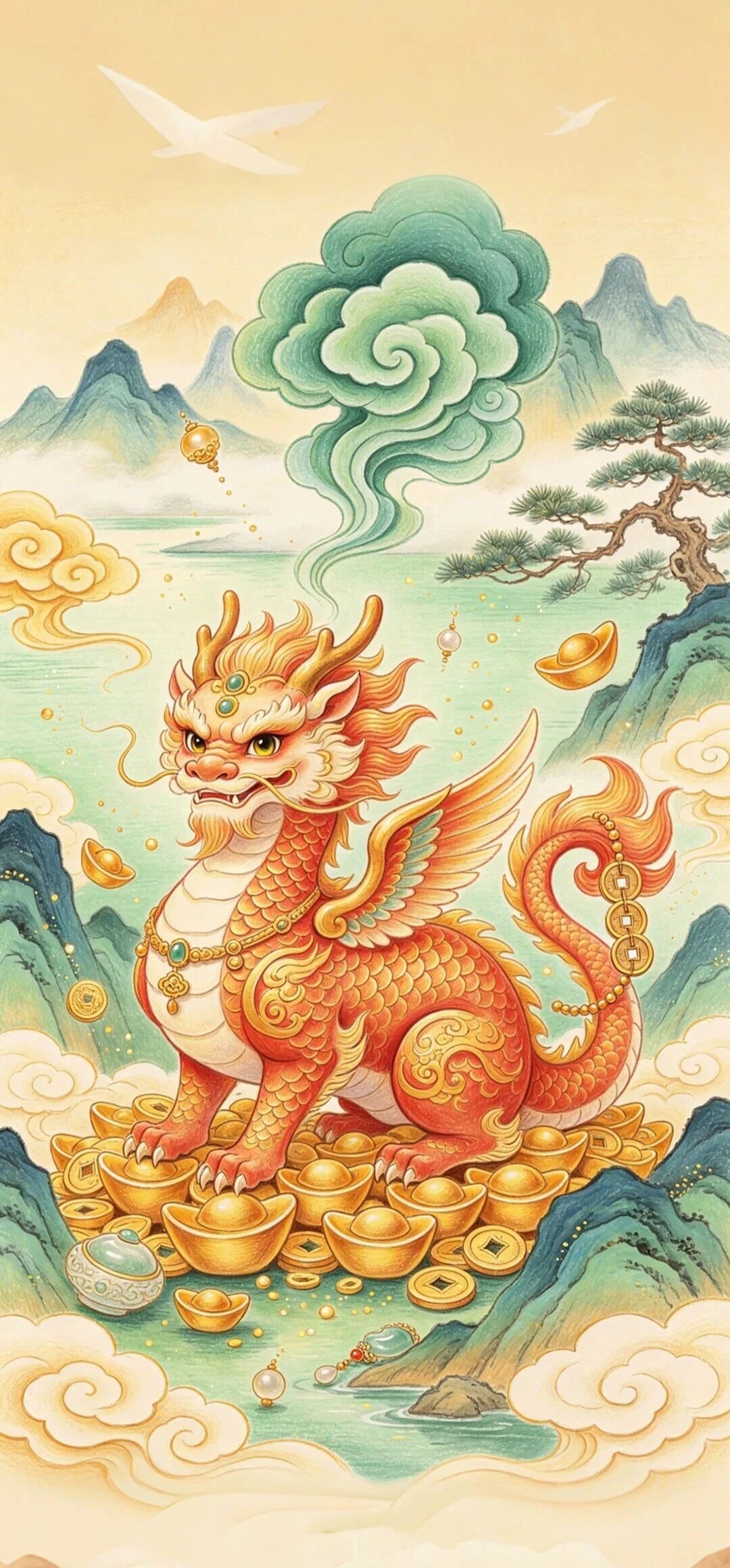 Chinese Pixiu Good Luck Wallpaper – Wealth and Abundance