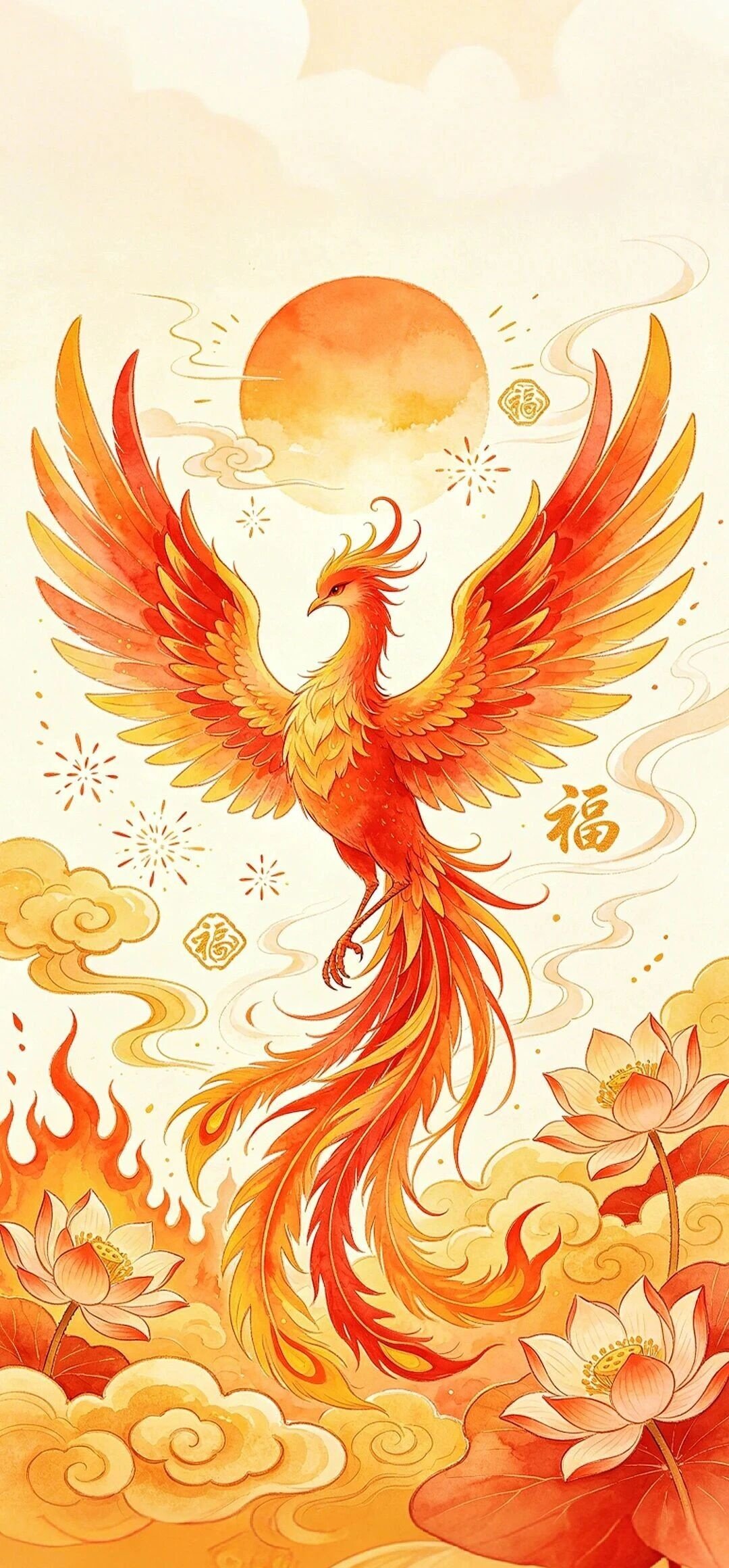 Chinese Vermilion Bird Four Symbols Good Luck Wallpaper – Transformation and Vision