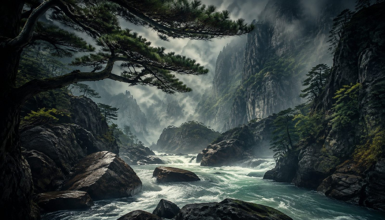 Chinese Mountain River Flowing Cool Through Peak Summer Heat – Endurance Wallpaper