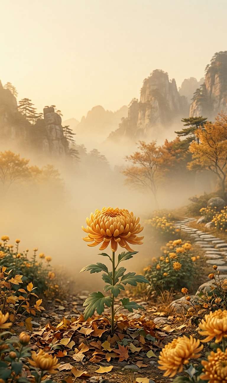 Chinese Chrysanthemum Good Luck Wallpaper – Dignity and Noble Character