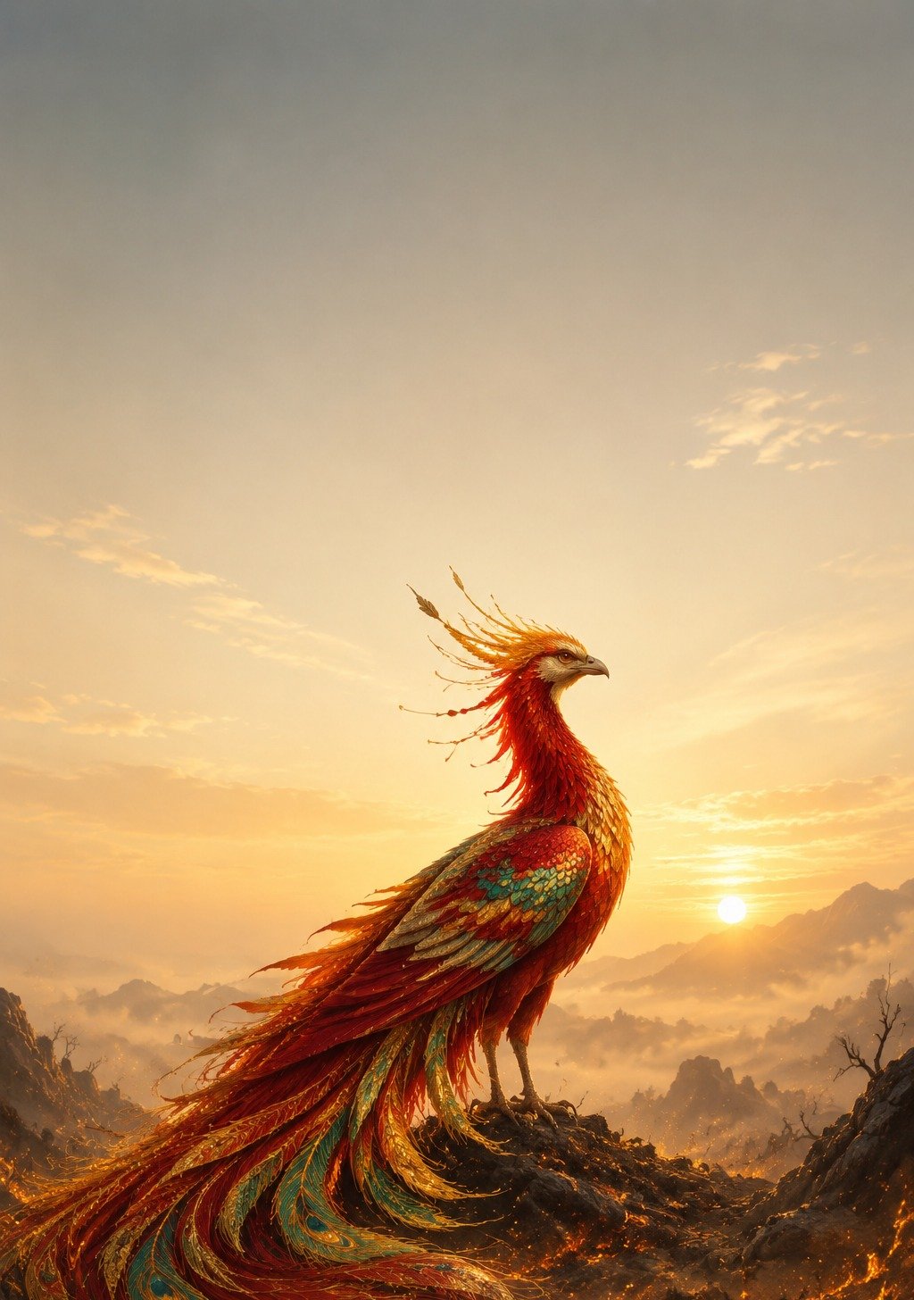 Chinese City with Fireworks and New Year Dawn Breaking – Year Turning Wallpaper