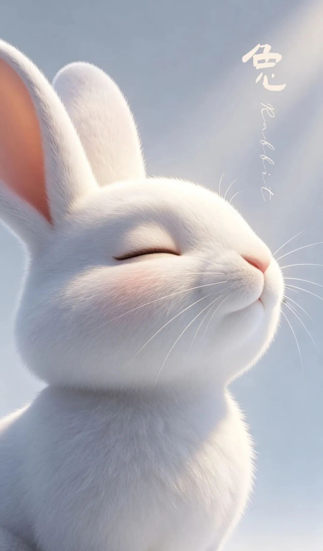 Chinese Rabbit Zodiac Good Luck Wallpaper – Peace and Gentle Fortune